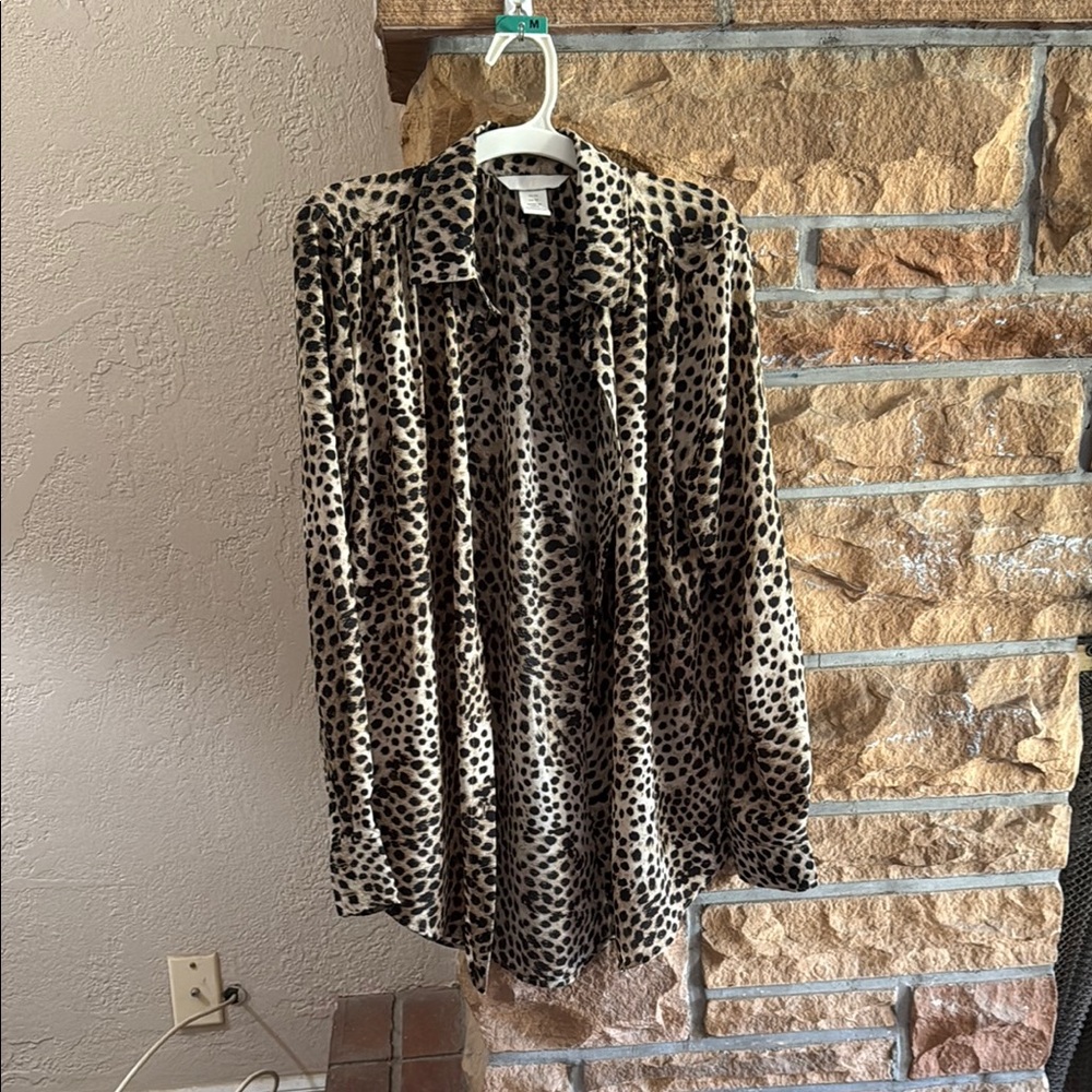 Leopard Print Button-Up Shirt